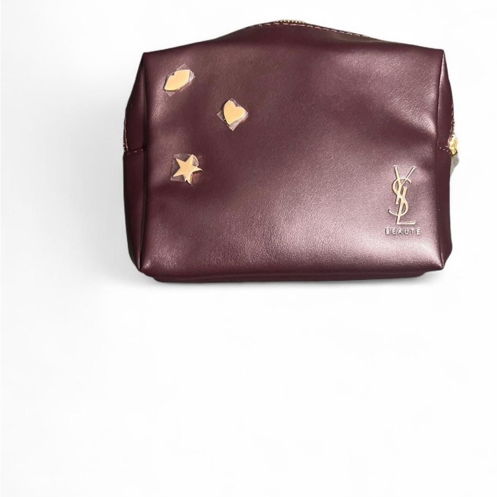 Nwot Yves Saint Laurent Deep Burgundy Cosmetic Bag